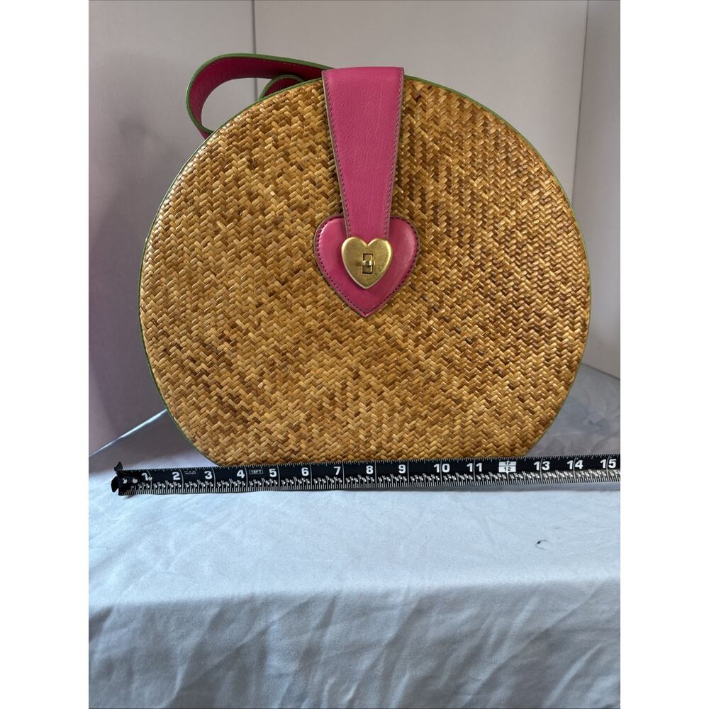 Vintage Juicy Couture Handbag Woven Straw Wicker Style Purse Pink 90s Y2k RARE! - Picture 15 of 16